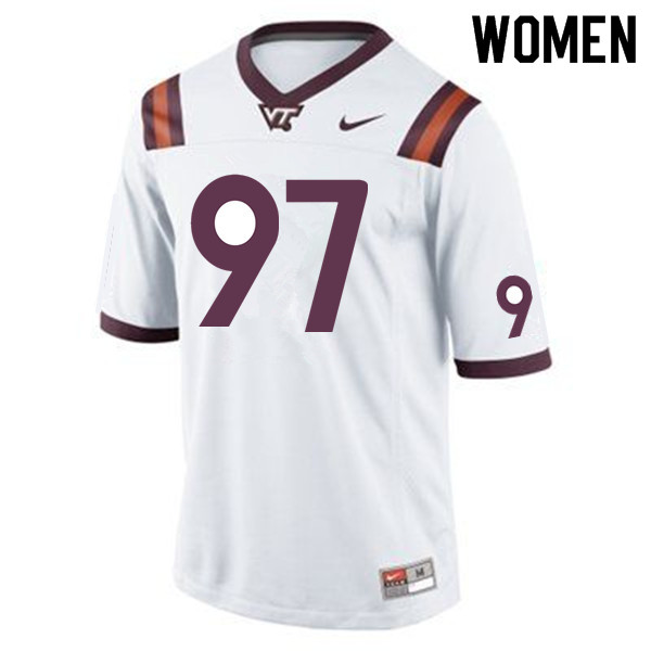 Women #97 Oscar Shadley Virginia Tech Hokies College Football Jerseys Sale-Maroon